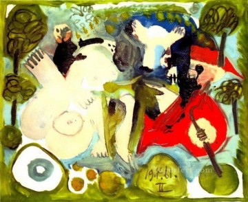 Desnudo Painting - Le déjeuner sur l herbe Manet 2 1961 Desnudo abstracto